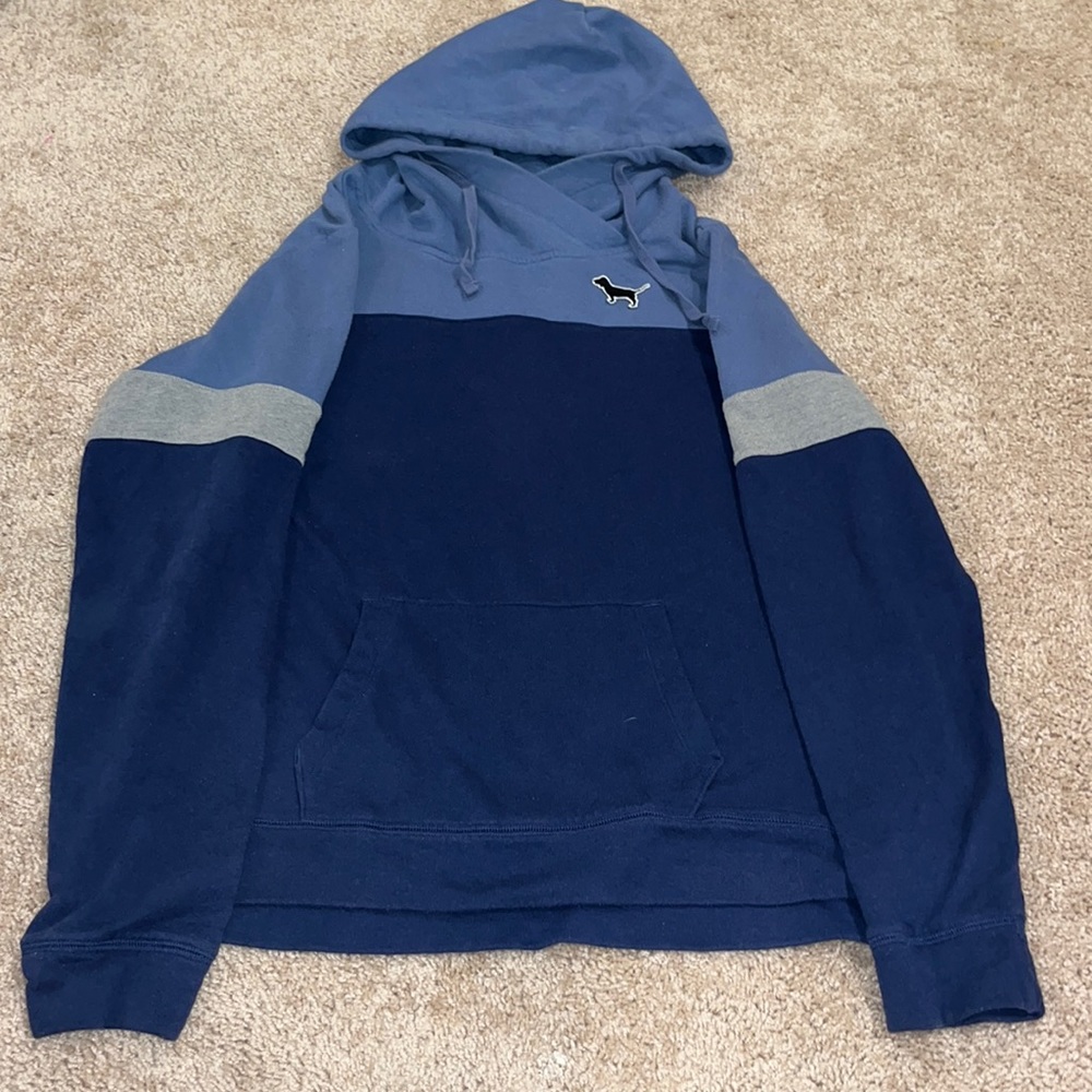 PINK Victoria's Secret Blue Relaxed Hoodie Sweatshirt